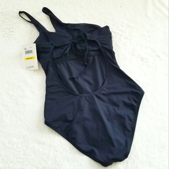 BECCA Asymmetric One Shoulder Strap Black Sexy One Piece Swimsuit Bikini NWT - Picture 6 of 16